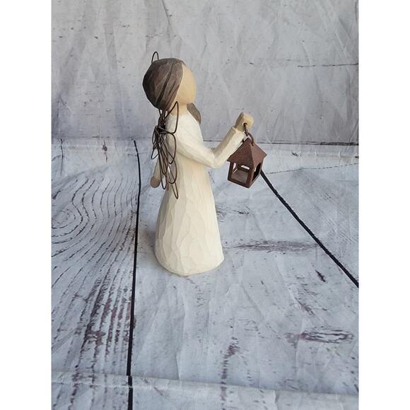 2001 DEMDACO Willow Tree Angel of Hope With Lantern Wooden Art Figurine 5.5in - Picture 3 of 7